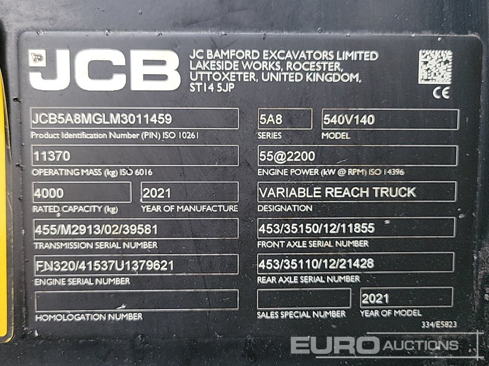 Xe nhấc hình viễn vọng kính 2021 JCB 540-140 Hi Viz: hình 43