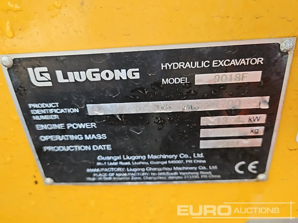 Máy xúc mini 2021 LiuGong 9018F: hình 39