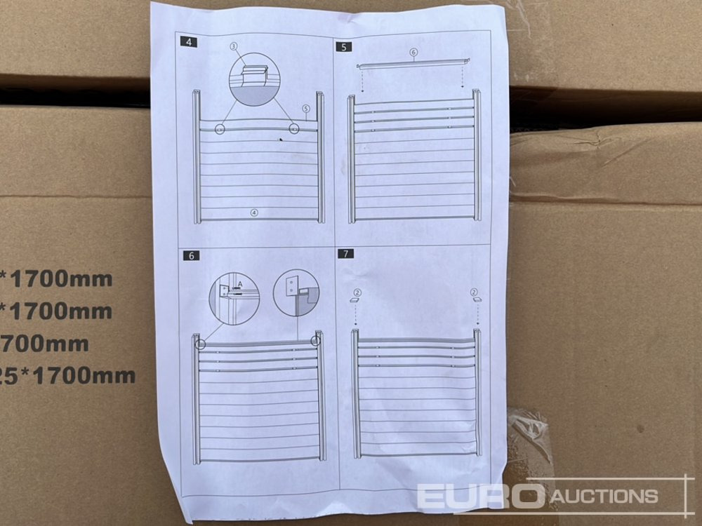 Trang thiết bị xây dựng Unused 1.7m Wide Teak Composite Fence Panel (20 Panels), 2.45m Black Aluminium Post (21 Posts), Complete With Assembly Kit: hình 23