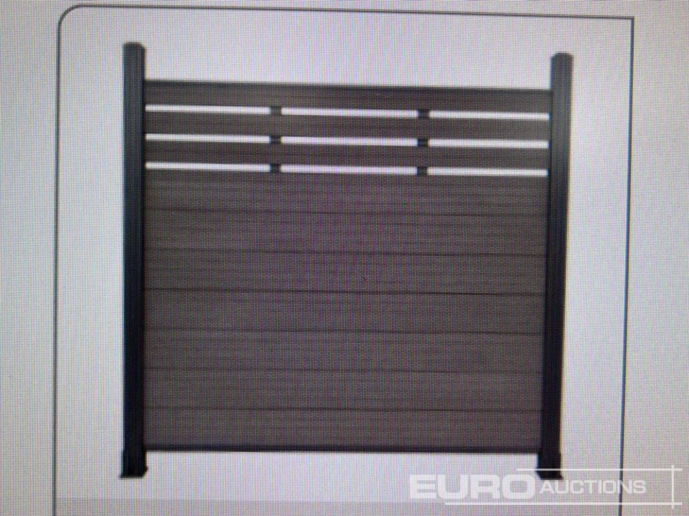 Trang thiết bị xây dựng Unused 1.7m Wide Teak Composite Fence Panel (20 Panels), 2.45m Black Aluminium Post (21 Posts), Complete With Assembly Kit: hình 24