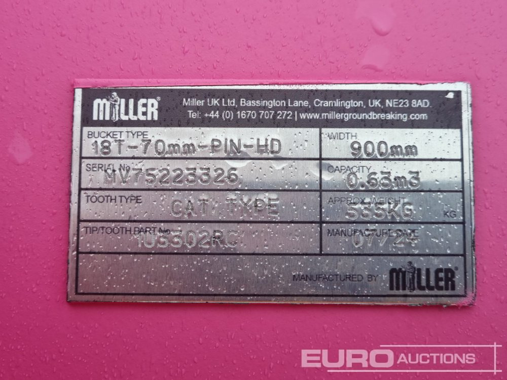 Gầu mới Unused 2024 Miller 36" Digging Bucket 70mm Pin to suit 14-16 Ton Excavator: hình 13
