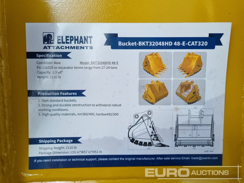 Gầu mới Unused 2025 Elephant  BKT32048HD 48-E: hình 13