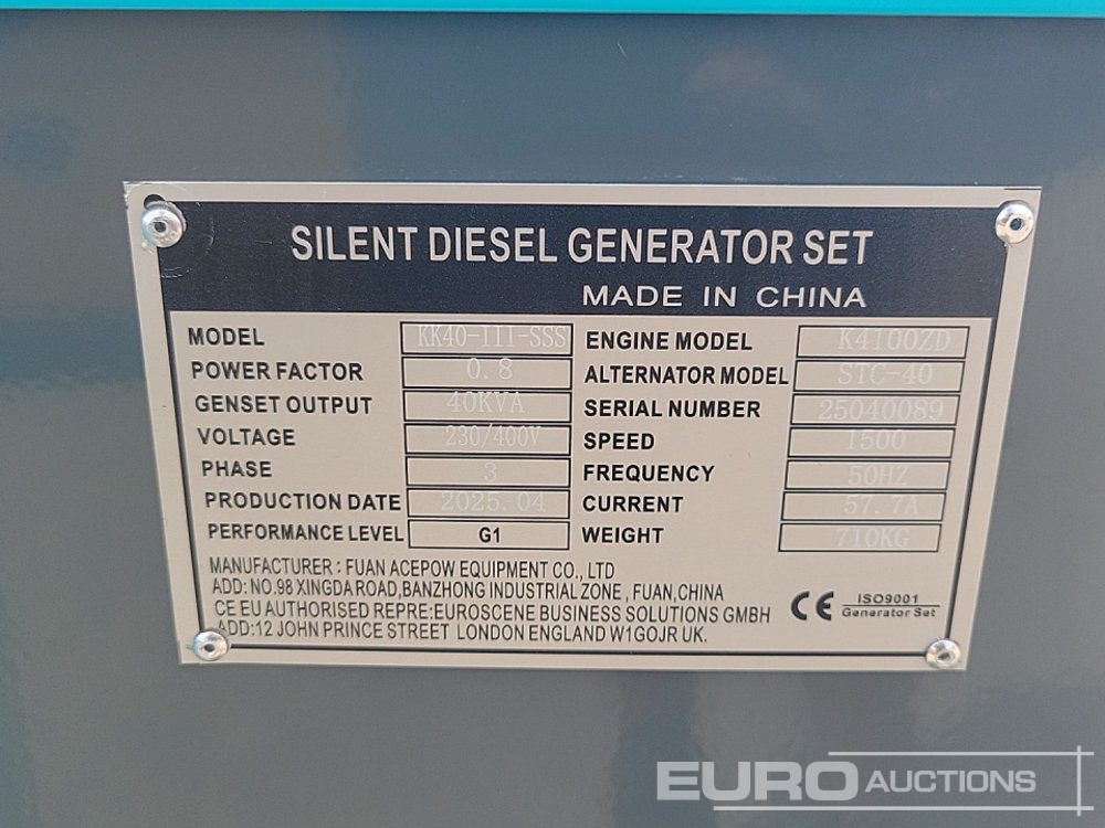 Bộ phát điện Unused 2025 Kawakenki KK40-III-SSS: hình 30