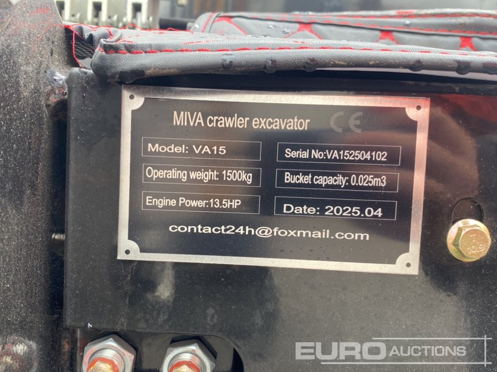 Unused 2025 Miva VA15 - Máy xúc mini: hình 1 Unused 2025 Miva VA15 - Máy xúc mini: hình 1