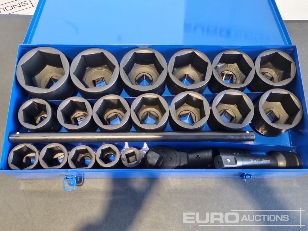 Unused Boss 1" 21pc Pneumatic Socket Set, 8" Impact Extension Bar, Universal Joint, Quick Release Ratchet Handle, 20" T-sliding Bar - Trang thiết bị xưởng: hình 4 Unused Boss 1" 21pc Pneumatic Socket Set, 8" Impact Extension Bar, Universal Joint, Quick Release Ratchet Handle, 20" T-sliding Bar - Trang thiết bị xưởng: hình 4