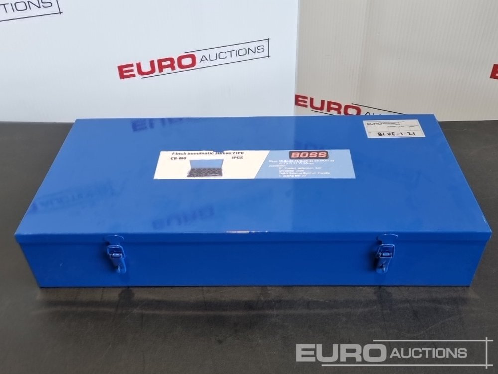 Unused Boss 1" 21pc Pneumatic Socket Set, 8" Impact Extension Bar, Universal Joint, Quick Release Ratchet Handle, 20" T-sliding Bar - Trang thiết bị xưởng: hình 2 Unused Boss 1" 21pc Pneumatic Socket Set, 8" Impact Extension Bar, Universal Joint, Quick Release Ratchet Handle, 20" T-sliding Bar - Trang thiết bị xưởng: hình 2