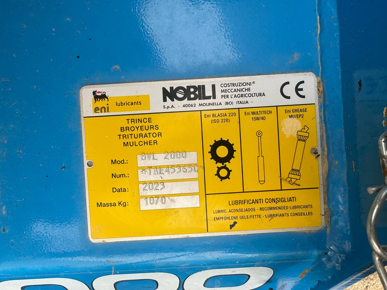 Nobili trincia laterale usata BVL 2000 - Dàn băm cỏ địa hình nghiêng: hình 3 Nobili trincia laterale usata BVL 2000 - Dàn băm cỏ địa hình nghiêng: hình 3