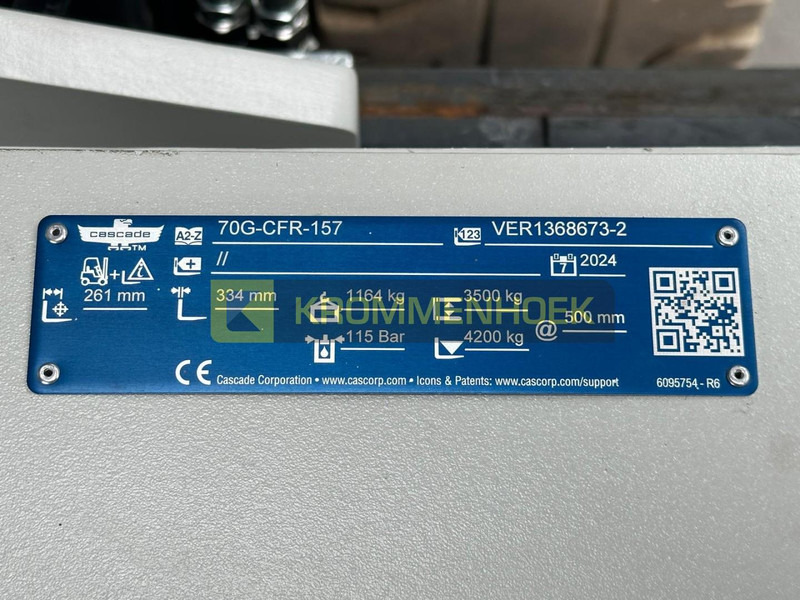 CASCADE 70G-CFR-157 Roterende vorkenklem - Xe nâng: hình 3 CASCADE 70G-CFR-157 Roterende vorkenklem - Xe nâng: hình 3