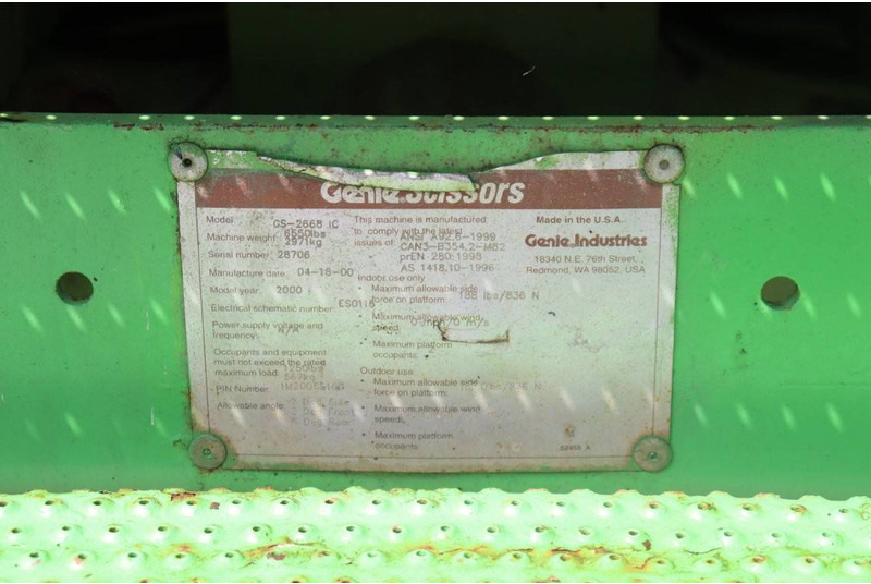 Máy nâng người hình kéo Genie GS-2668 IC: hình 16 Máy nâng người hình kéo Genie GS-2668 IC: hình 16