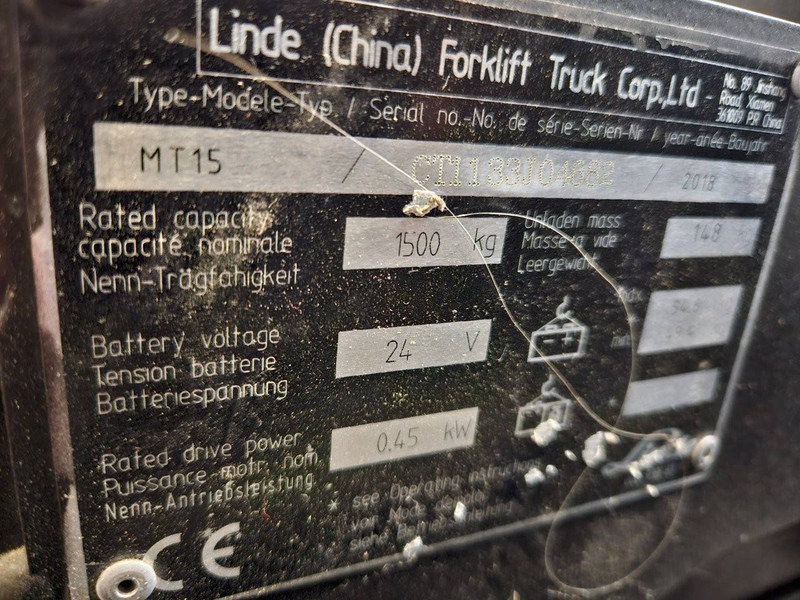 Linde MT15 - Xe tải nâng pallet: hình 4 Linde MT15 - Xe tải nâng pallet: hình 4