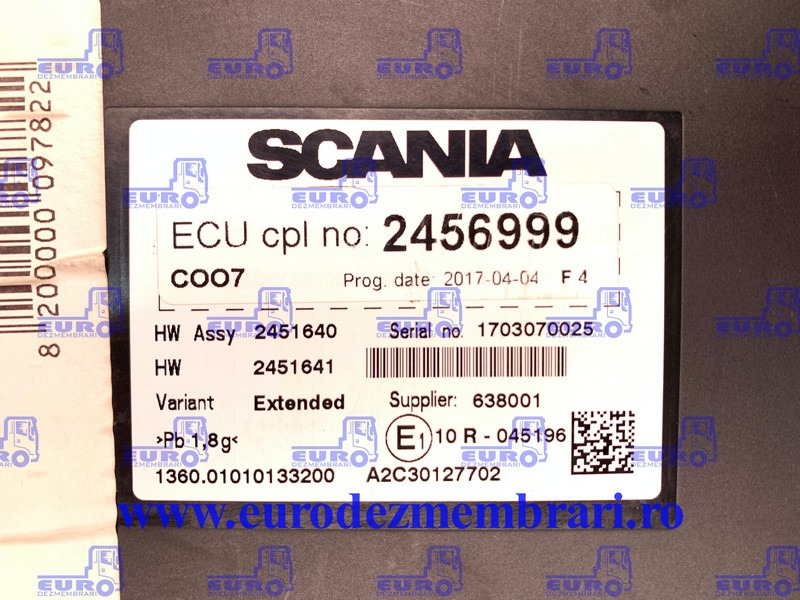 CALCULATOR COO7 SCANIA 2456999, 2759738 - ECU cho Xe tải: hình 2 CALCULATOR COO7 SCANIA 2456999, 2759738 - ECU cho Xe tải: hình 2