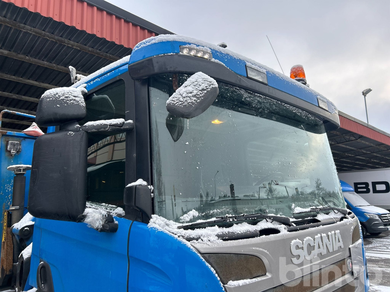 Xe tải thùng lửng/ Phẳng, Xe cẩu tự hành Brädgårdsbil / SCANIA P250 / Nybesiktigad kran: hình 14