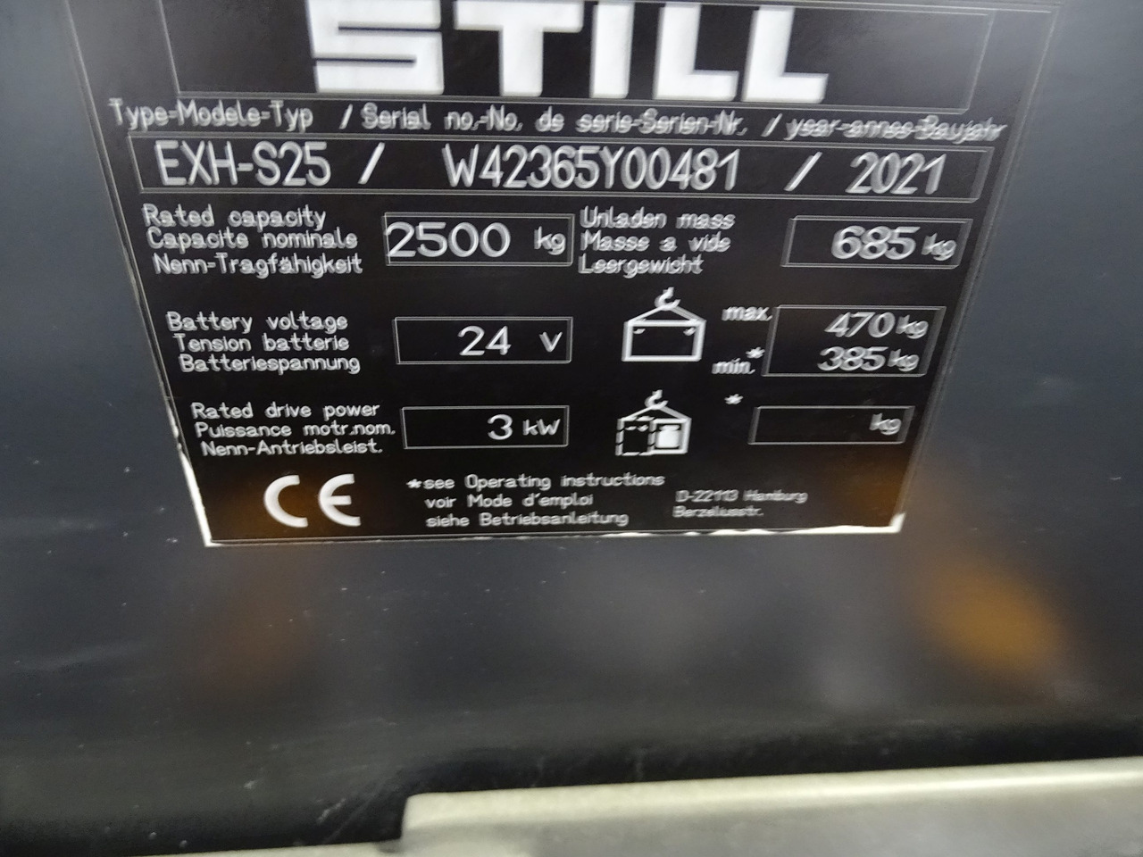Still EXH-S25/2400MM - Xe tải nâng pallet: hình 5 Still EXH-S25/2400MM - Xe tải nâng pallet: hình 5
