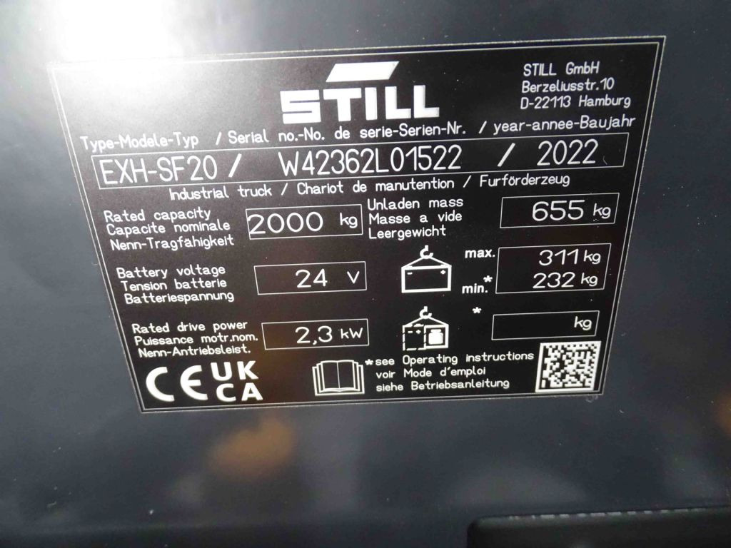 Still EXH-SF20/2400MM - Xe tải nâng pallet: hình 5 Still EXH-SF20/2400MM - Xe tải nâng pallet: hình 5