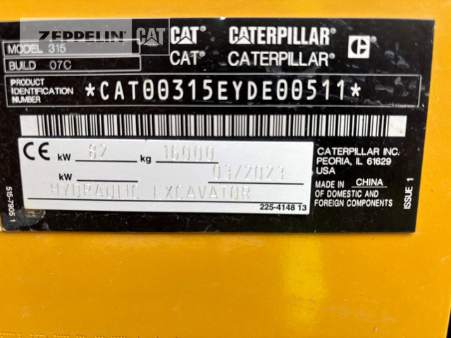 Cat 315-07A - Máy xúc bánh xích: hình 2 Cat 315-07A - Máy xúc bánh xích: hình 2