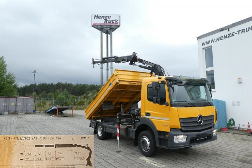 MERCEDES-BENZ Atego 1224 K 2-Achs Kipper Kran 2x Hdr Ausschub Greiferst. - Xe ben, Xe cẩu tự hành: hình 1 MERCEDES-BENZ Atego 1224 K 2-Achs Kipper Kran 2x Hdr Ausschub Greiferst. - Xe ben, Xe cẩu tự hành: hình 1