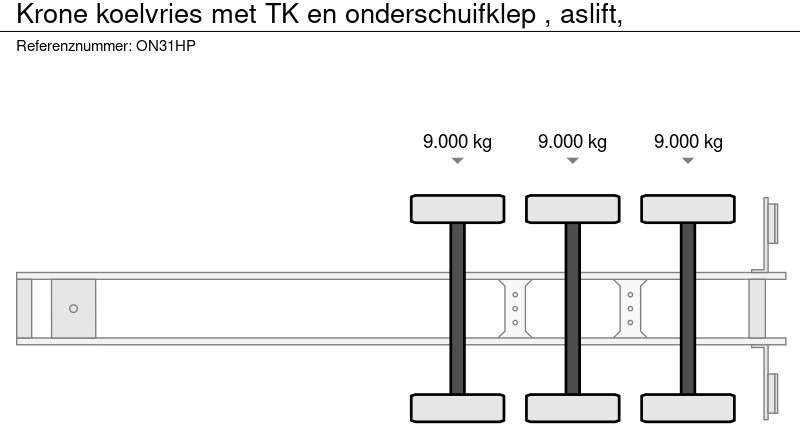 Sơ mi rơ moóc đông lạnh Krone koelvries met TK en onderschuifklep , aslift,: hình 11 Sơ mi rơ moóc đông lạnh Krone koelvries met TK en onderschuifklep , aslift,: hình 11